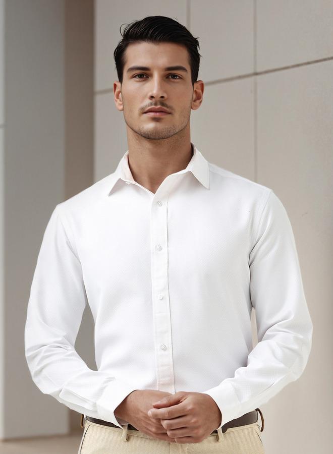 سبلاش فيڤ قميص رسمي بقصة عادية بنسيج دوبي - Image 1