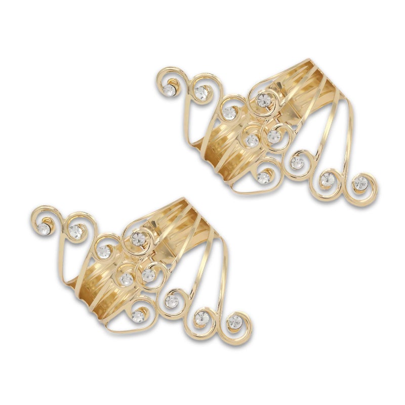 Pcmursal 2 Pack Curtain Tie Backs, Decorative Curtain Tiebacks for Home Office Decortaion (Gold) - Image 1