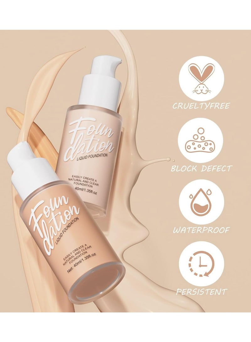 Excefore Foundation Makeup, Durable Waterproof Soft Matte Liquid Foundation, Oil Control Concealer Cream Full Coverage Foundation. (102 Nude, 40 ml) - Image 5