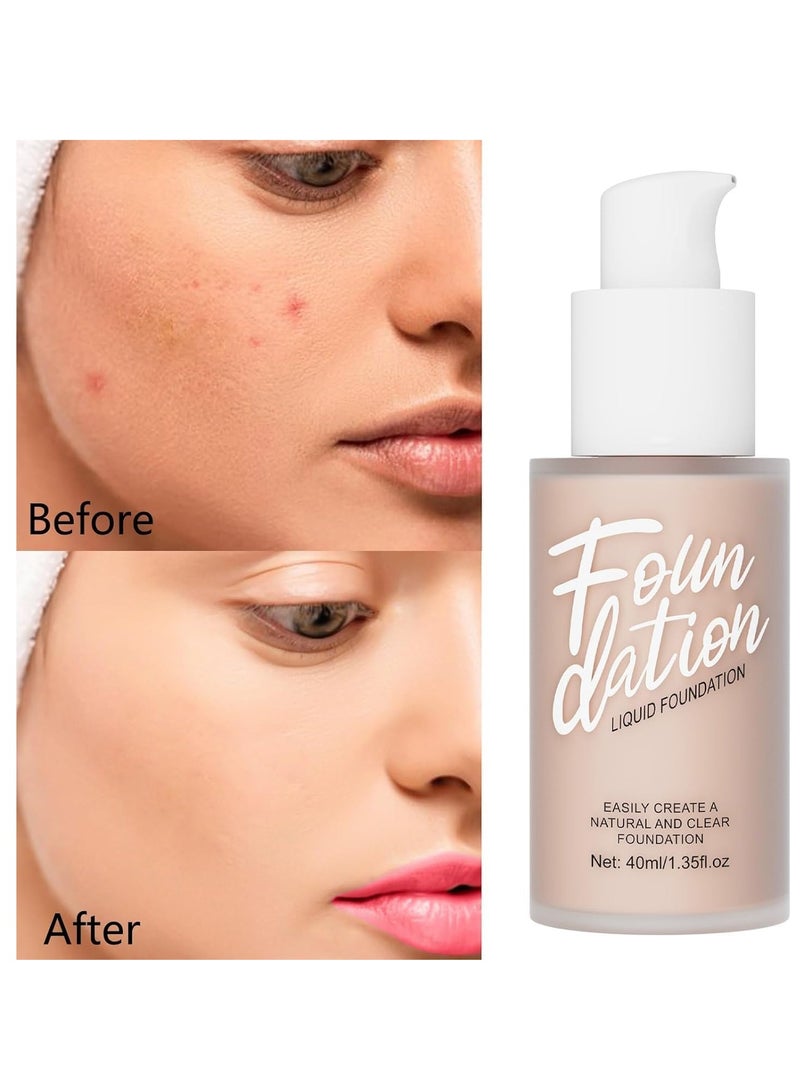 Excefore Foundation Makeup, Durable Waterproof Soft Matte Liquid Foundation, Oil Control Concealer Cream Full Coverage Foundation. (102 Nude, 40 ml) - Image 3