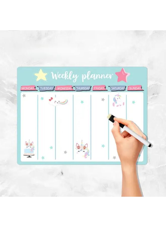 Magnetic Calendar Notepad With Colorful Sloth Design Erasable Fridge Message Board For Kitchen Office Home - Image 4
