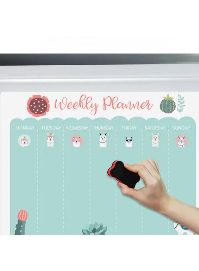 Magnetic Calendar Notepad With Colorful Sloth Design Erasable Fridge Message Board For Kitchen Office Home - Image 5