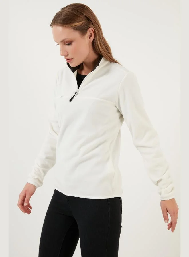 ليلا جاكيت نسائي من الصوف الناعم بنصف سحاب بتصميم نحيف ومقاوم للتكتل