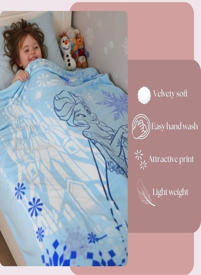 DECOVIA Disney Kids Printed Single Bed Blanket | Soft & Cozy Cartoon Blanket for Girls | Lightweight Winter AC Blanket (Frozen) - Image 2
