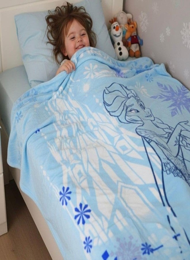 DECOVIA Disney Kids Printed Single Bed Blanket | Soft & Cozy Cartoon Blanket for Girls | Lightweight Winter AC Blanket (Frozen) - Image 1