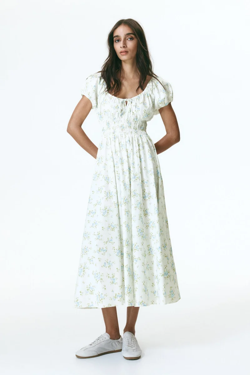 H&M Smocked-waist cotton dress