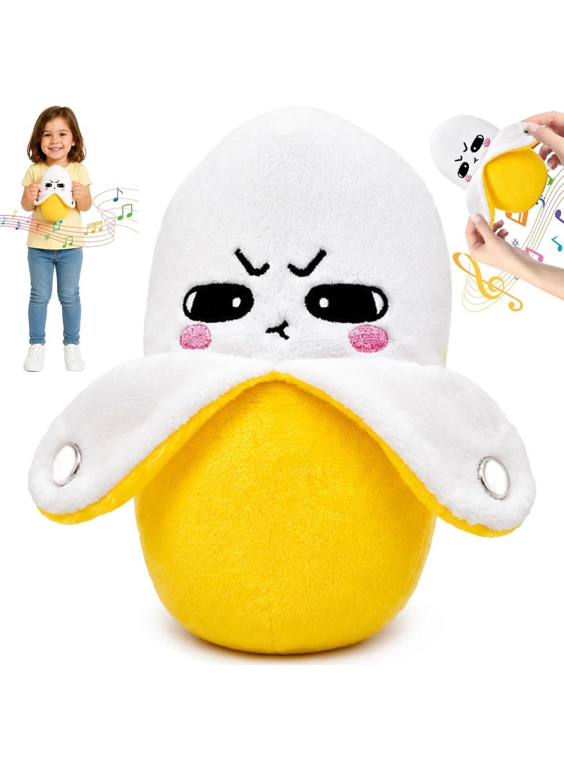 Banana Sound Plush Toy, Induction Beat Piano Fruit Interactive Musical Sensing Rhythm Instrument Multiplayer Electronic Stuffed Animal Adorable Animate Gift, Yellow - Image 1