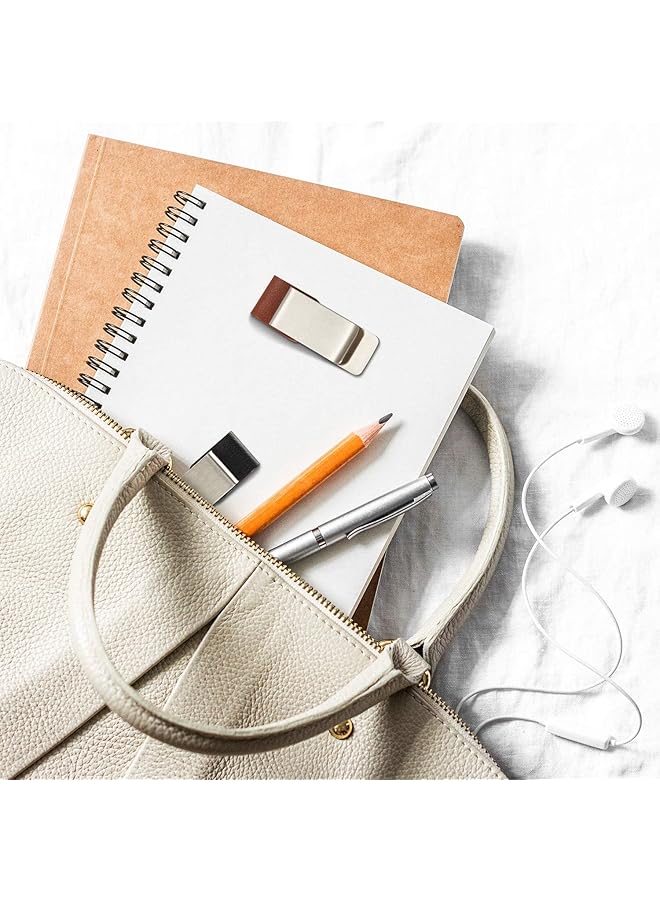 erorex 4Pcs Pu Leather Pen Loop Holders For Notebooks Journals And Clipboards Versatile Pen Sleeves With Clips For Home Office And Pocket Use Fits Most Pen Sizes. - Image 4