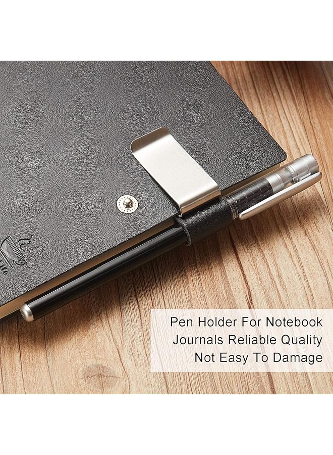 erorex 4Pcs Pu Leather Pen Loop Holders For Notebooks Journals And Clipboards Versatile Pen Sleeves With Clips For Home Office And Pocket Use Fits Most Pen Sizes. - Image 2