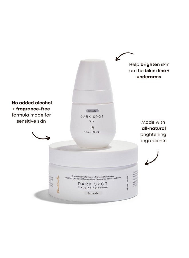 Bushbalm Ultimate Brightening Routine - Radiant Reset Exfoliating Ingrown Hair Pads, Bermuda Body Scrub And Bermuda Dark Spot Oil With Txa, Aha, And Bha For Dark Spots Ingrown Hair & Razor Bumps - Image 2