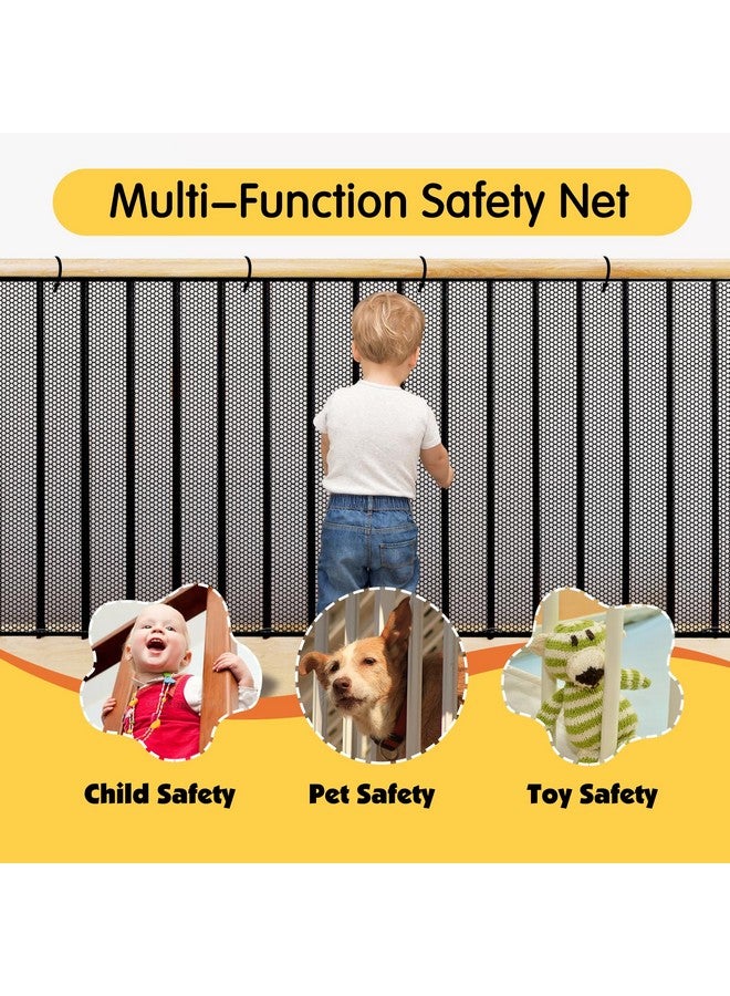 Cupount Banister Guard for Baby- 10ft x 3.3ft Black Balcony Safety Netting for Pets - Stair Railing Baby Proof - Baby Gate for Stairs - Image 2