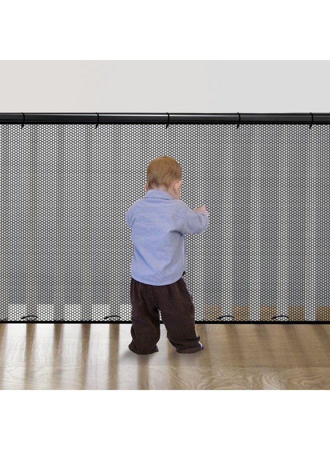 Cupount Banister Guard for Baby- 10ft x 3.3ft Black Balcony Safety Netting for Pets - Stair Railing Baby Proof - Baby Gate for Stairs - Image 1