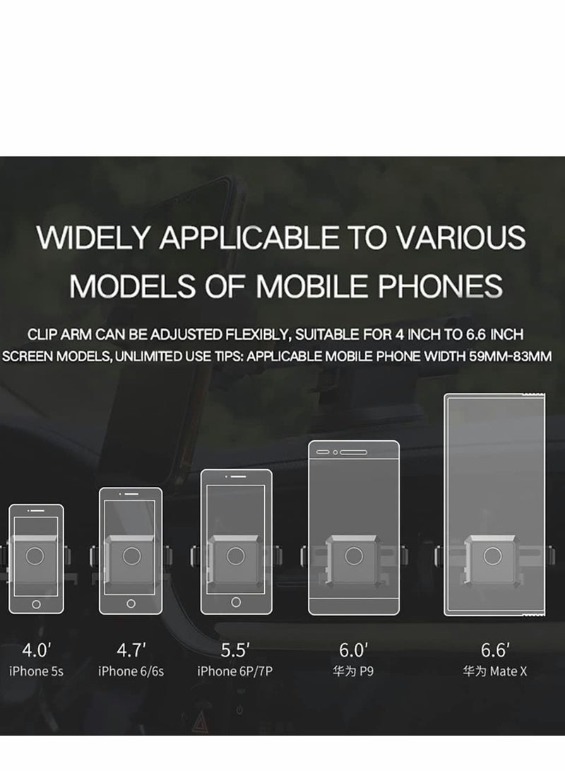 SOLARAE حامل هاتف السيارة، حامل هاتف للوحة القيادة/فتحة الهواء/زجاج السيارة مع دوران 360 درجة وذراع ممتد، حامل هاتف سيارة مستقر يناسب جميع الهواتف - Image 2