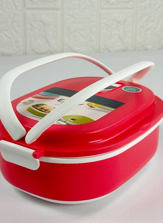 توشيونيكس صندوق غداء بحجرة واحدة ومقبض، آمن للاستخدام في الميكروويف، مانع للتسرب، خالٍ من مادة BPA، تخزين طعام مدمج للمكتب والمدرسة وصالة الألعاب الرياضية والسفر - 1.05 لتر، 20×14×7 سم - Image 2