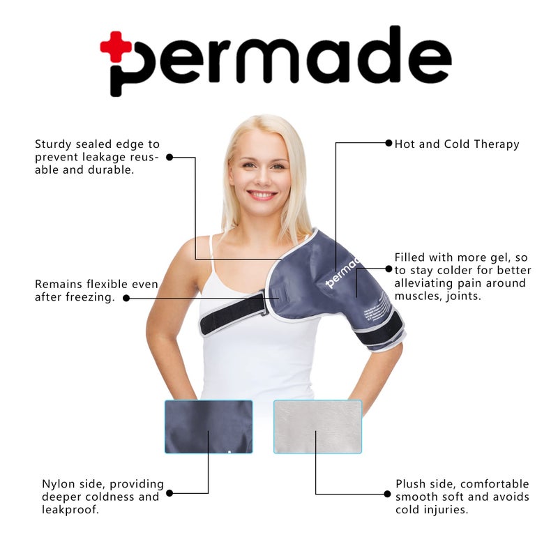 Permade Shoulder Ice Pack Rotator Cuff Cold Therapy, Reusable Ice Pack Wrap Shoulder Cold Pack - Image 4