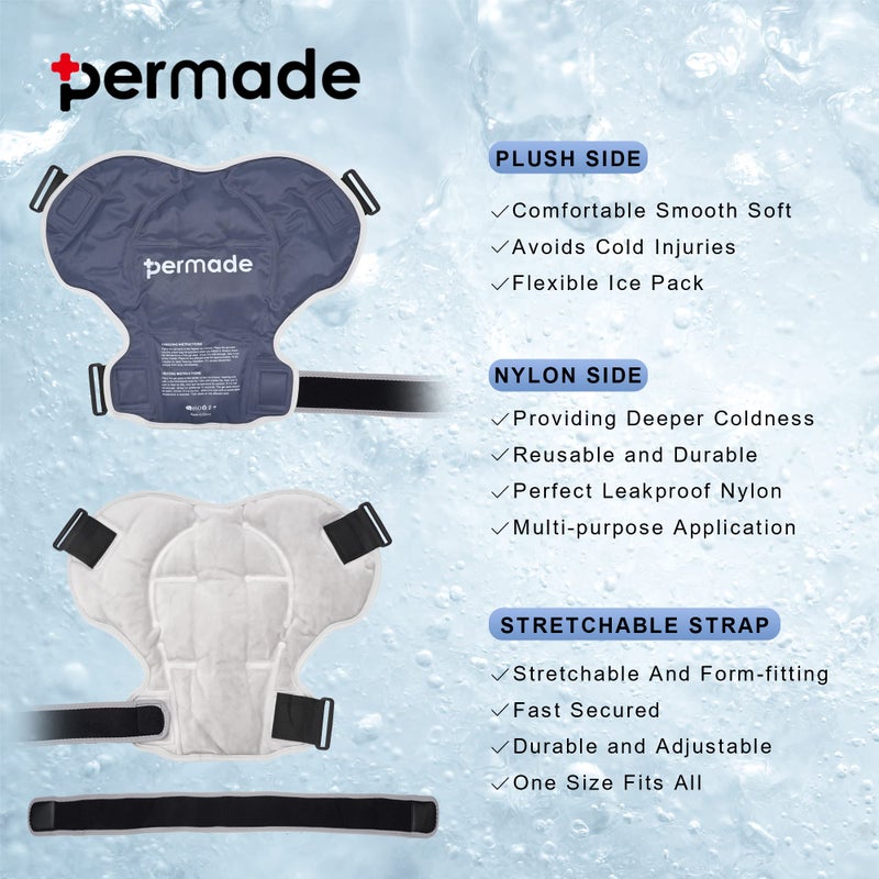 Permade Shoulder Ice Pack Rotator Cuff Cold Therapy, Reusable Ice Pack Wrap Shoulder Cold Pack - Image 3