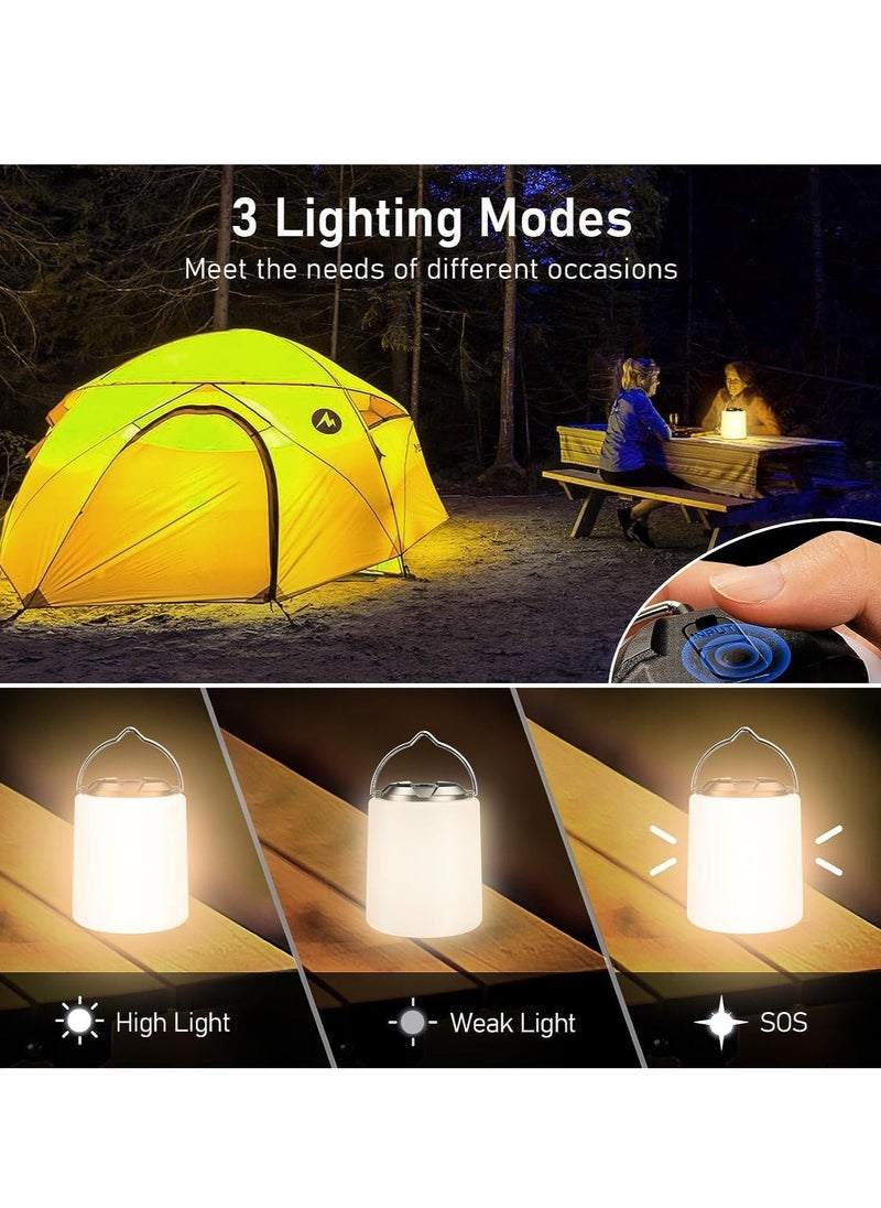 Camping Lantern Rechargeable, 2000mAh Camping Lights Lamp, 3000K Warm Light, Brightness Adjustable 3 Light Modes,10+ Hrs Runtime Waterproof Tent Light for Camping, Emergency, Power Cuts - Image 4