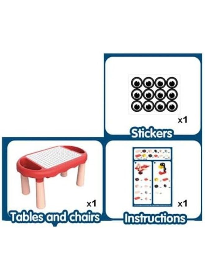6-in-1 Kids Block Table Set, 47 Pieces Building Blocks, Educational Activity Table For Ages 3+ - Image 5