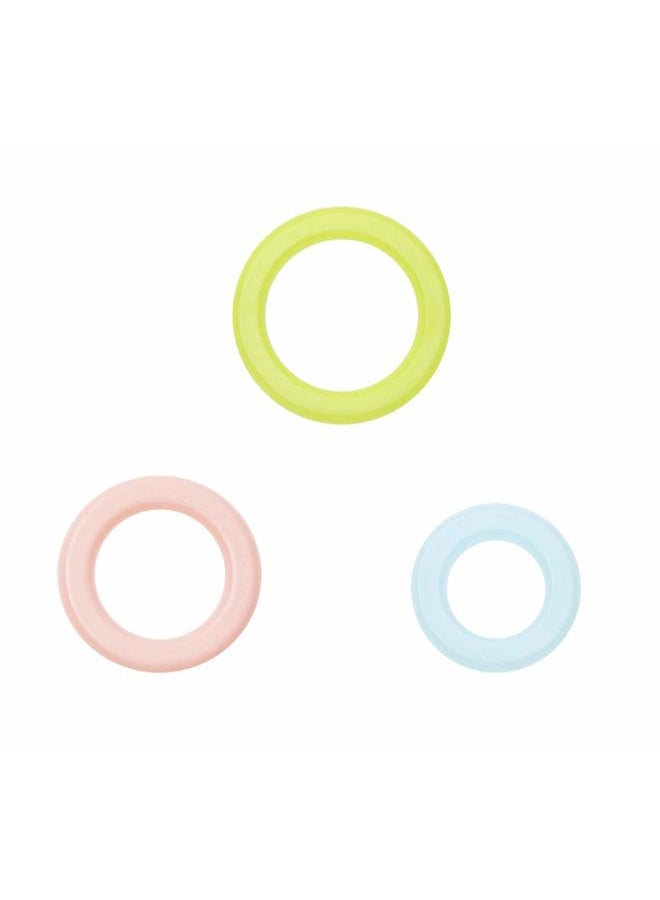 Mini Skater 300 Pcs 3 Sizes Knitting Marker Round Rings (Colored) - Image 1