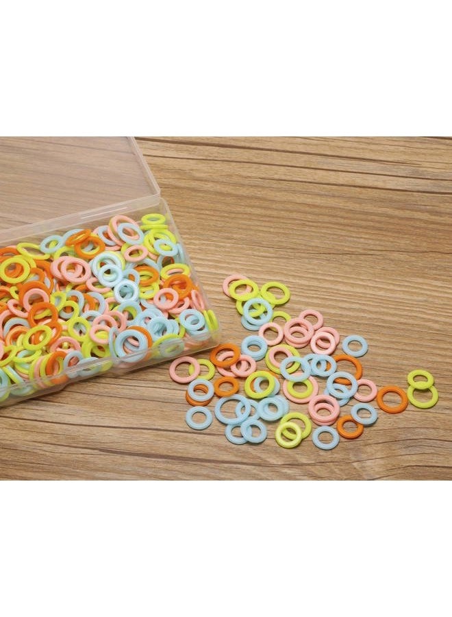 Mini Skater 300 Pcs 3 Sizes Knitting Marker Round Rings (Colored) - Image 4