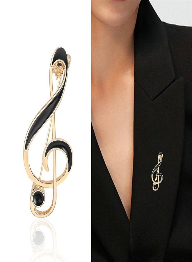 OIDIMS Fashion Music Note Brooch Lapel Pin For Women Men Elegant Musical Treble Clef Corsage Brooches Scarf Jackets Dress Suit Shirt Bag Hat Simple Accessories Delicate Birthday Wedding Jewelry Gifts (Gold-Tone) - Image 3