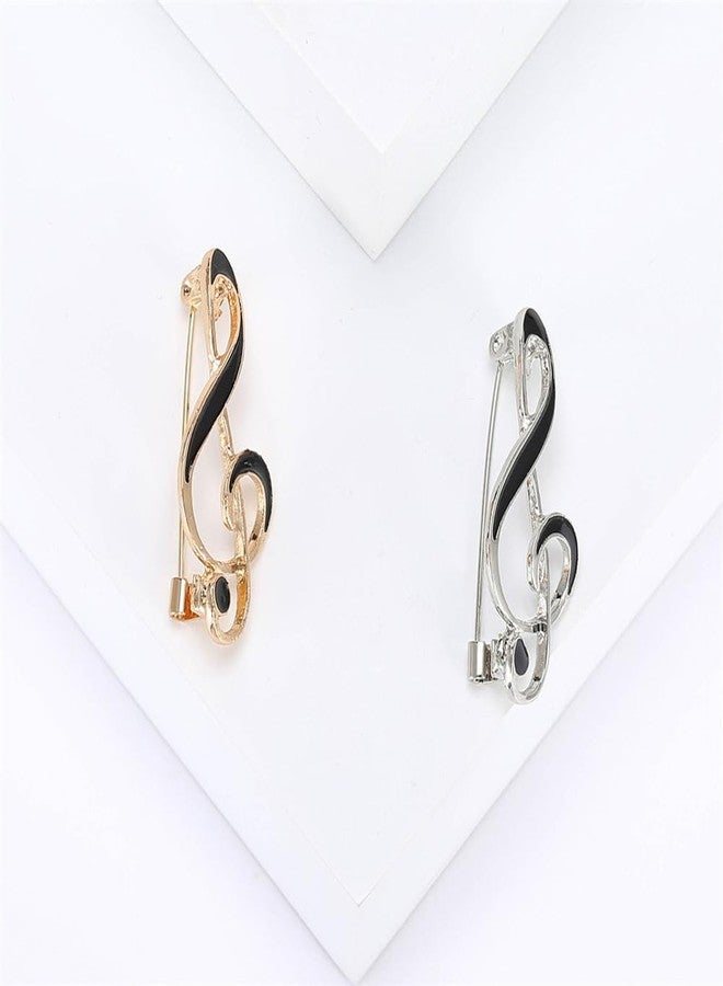 OIDIMS Fashion Music Note Brooch Lapel Pin For Women Men Elegant Musical Treble Clef Corsage Brooches Scarf Jackets Dress Suit Shirt Bag Hat Simple Accessories Delicate Birthday Wedding Jewelry Gifts (Gold-Tone) - Image 4