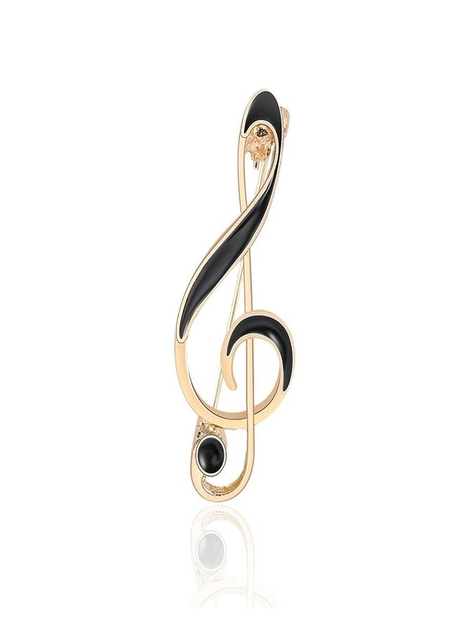OIDIMS Fashion Music Note Brooch Lapel Pin For Women Men Elegant Musical Treble Clef Corsage Brooches Scarf Jackets Dress Suit Shirt Bag Hat Simple Accessories Delicate Birthday Wedding Jewelry Gifts (Gold-Tone) - Image 1