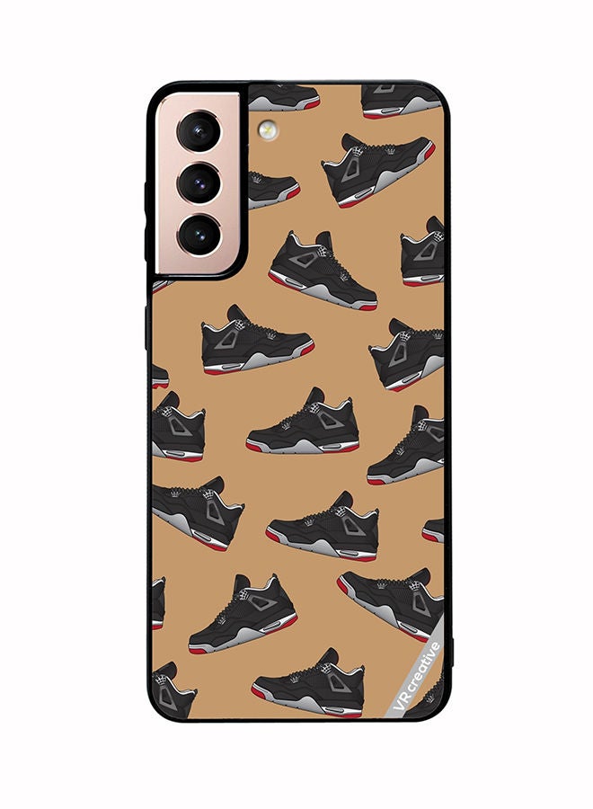 VR CREATIVE Protective Case Cover For Samsung Galaxy S21 Plus 5G Shoes Black Color Pattern Design Multicolour - Image 1