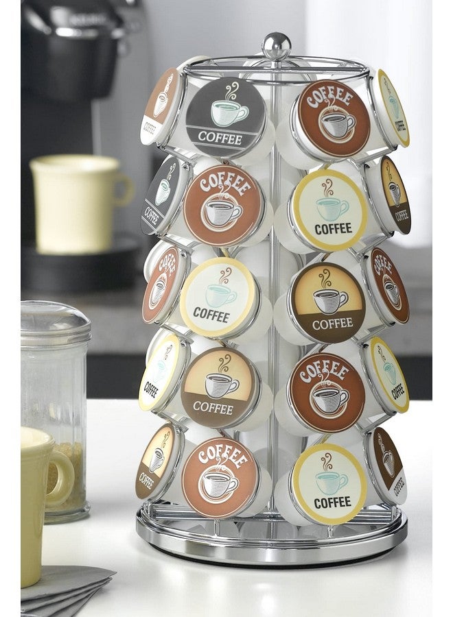Nifty Solutions Nifty K Cup Holder - Compatible with K-Cups, Coffee Pod Carousel | 35 K Cup Holder, Spins 360-Degrees, Lazy Susan Platform, Modern Chrome Design, Home or Office Kitchen Counter Organizer - Image 4