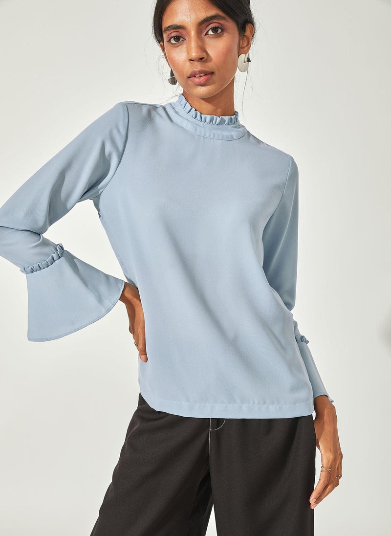 The Label Life Powder Blue Triple Back-Tie Bow Top - Image 3