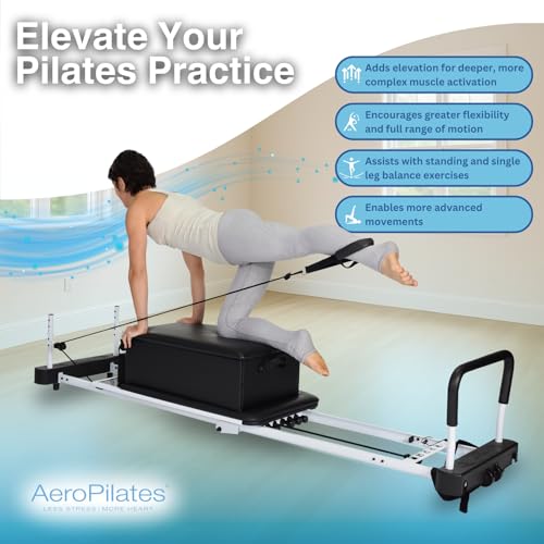 AeroPilates Box & Pole – Pilates Reformer Accessory for Strength, Balance & Flexibility – Includes Adjustable Support Pole, Strap & Instructional Workout Video – Compatible with All Pilates Reformers - Image 5