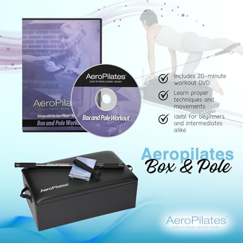 AeroPilates Box & Pole – Pilates Reformer Accessory for Strength, Balance & Flexibility – Includes Adjustable Support Pole, Strap & Instructional Workout Video – Compatible with All Pilates Reformers - Image 3