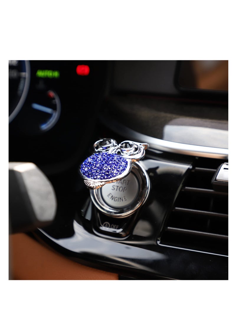 SYOSI Car Push Start Button Cover, Cute Bling Crystal Car Engine Start Stop Button Cover, Car Engines Start Stop Accessories for Owl Car Interior Decoration Rhinestone Sticker - Image 5