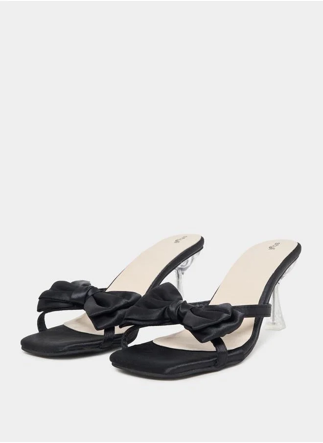 Styli Bow Design Decor Heeled Sandals