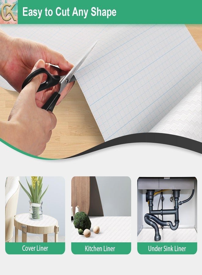 ChiKiner Self-Adhesive Shelf Liner Kitchen Liner, Waterproof Backed Paper Easy Peel and Stick Contact Liner Without Residue for Decor Your Desk Surface, Kitchen Countertops (White, 11.8 x 118.1 inches) - Image 3