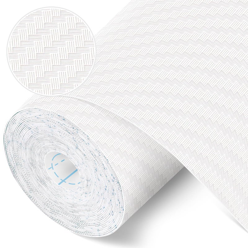ChiKiner Self-Adhesive Shelf Liner Kitchen Liner, Waterproof Backed Paper Easy Peel and Stick Contact Liner Without Residue for Decor Your Desk Surface, Kitchen Countertops (White, 11.8 x 118.1 inches) - Image 1