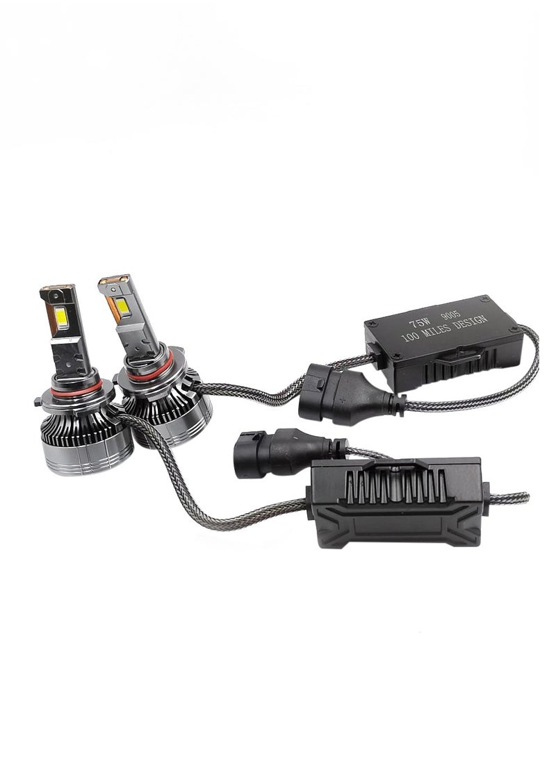 100Miles Car LED Head Light 9005 75W 12000LM 6500K Car LED Headlight With Cooling Fan System - 100 Miles  - Image 5