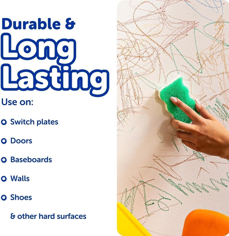 Scrub Daddy Eraser Daddy 10X Cleaning Sponge 2 Pack Dual-Sided Magic Eraser with Scrubbing Gems, Multi Surface Stain Remover Sponge for Kitchen, Bathroom, Walls and Household Cleaning - Image 5
