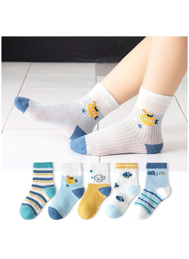 Generic - 5 Pairs Of Soft Cotton Cute Pattern Socks For Baby Multicolor - Image 1