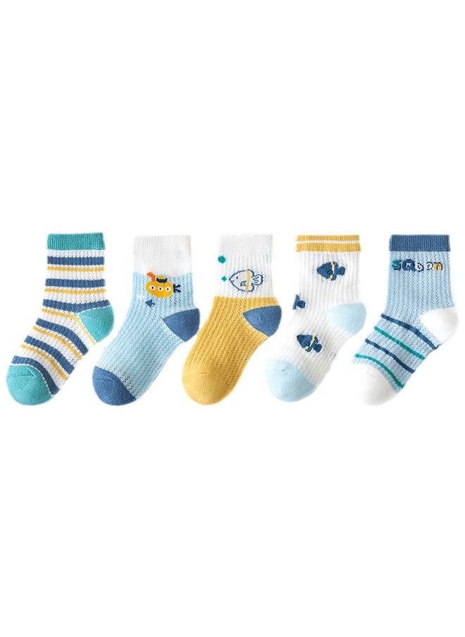 Generic - 5 Pairs Of Soft Cotton Cute Pattern Socks For Baby Multicolor - Image 1