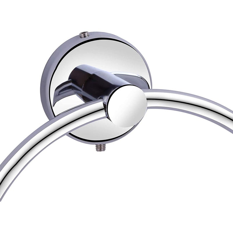 Proniks Proniks Wall Mounted Stainless Steel with Chrome Finish Round Napkin Holder | Towel Hanger Ring for | Kitchen | Wash Area | Bathroom (Round Pipe Ring with Cap) - Image 3