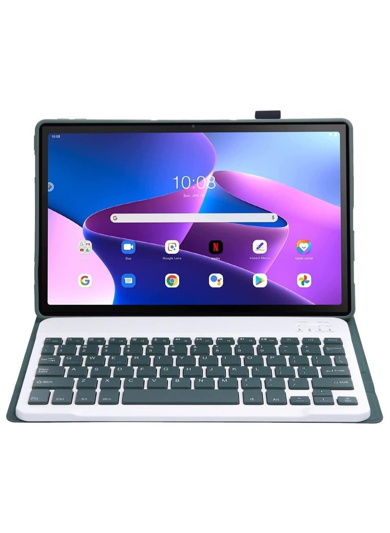 Arabic  English Keyboard Case Compatible with Lenovo Tab M10 Plus 3rd Gen 10.6 inch, Slim Protective Detachable Wireless Bluetooth Pencil Holder - Image 2