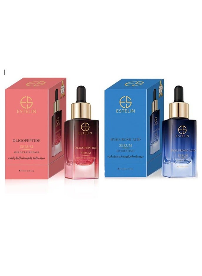 إستيلين مجموعة عناية فاخرة تتكون من سيروم الهيالورونيك مع سيروم  أوليغوببتيد للتجديد والترطيب العميق" - Image 1