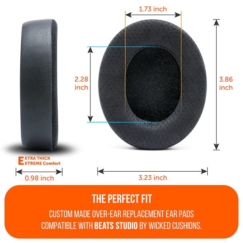WC Freeze Studio - Cooling Gel Ear Pads for Beats Studio 2 & 3 (B0501, B0500) Wired & Wireless | Does NOT Fit Beats Solo | Enhanced Foam, Stronger Adhesive, Cooler for Longer | Black - Image 5