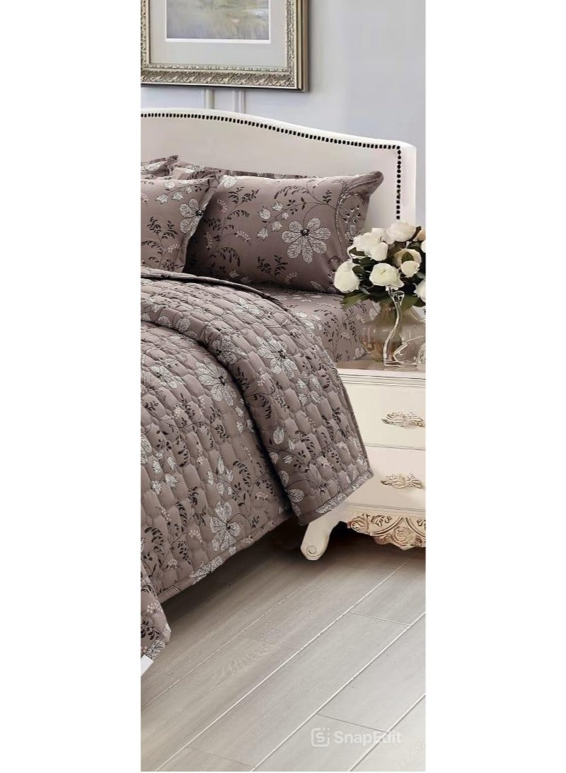 مون مفرش سرير نفرين فندقي مضغوط يتكون من 6 قطع ليمنحك صيف منعش، لحاف مقاس 250x230 سم - Image 4