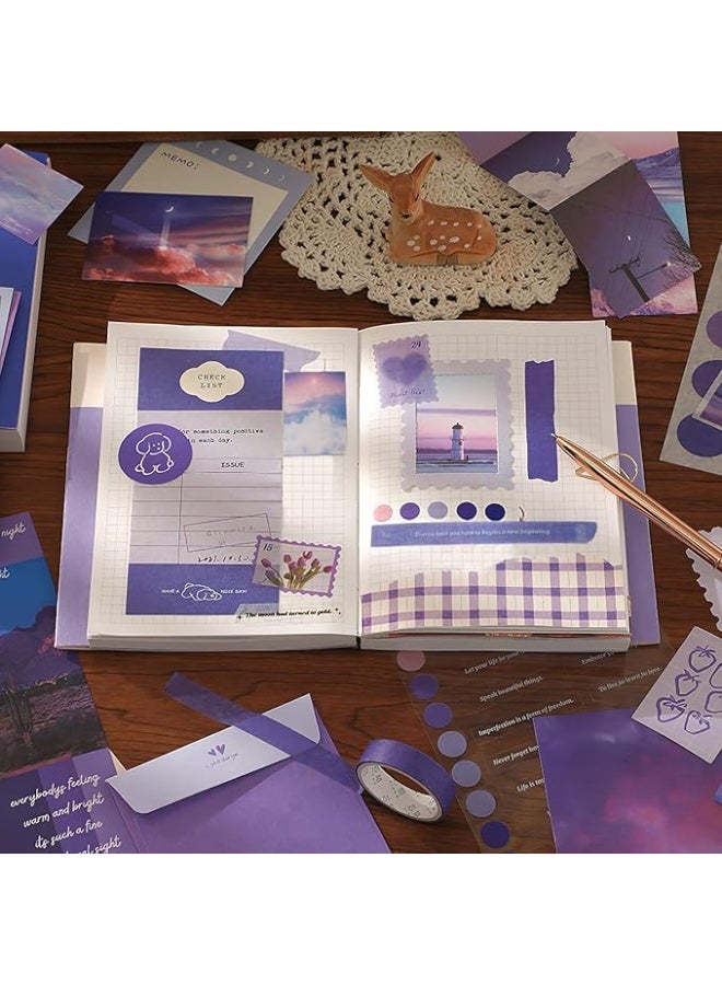 Scrap Book Cute Stationery Set for Kids 155 Items 348 Pcs A6 Journal Notebook DIY Journaling Kit Art Craft Supplies Aesthetic Gift for Girl Child Teenage Women - Image 5