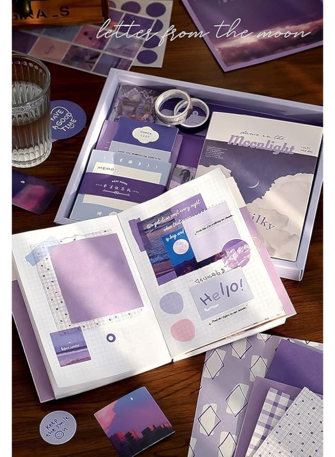 Scrap Book Cute Stationery Set for Kids 155 Items 348 Pcs A6 Journal Notebook DIY Journaling Kit Art Craft Supplies Aesthetic Gift for Girl Child Teenage Women - Image 3