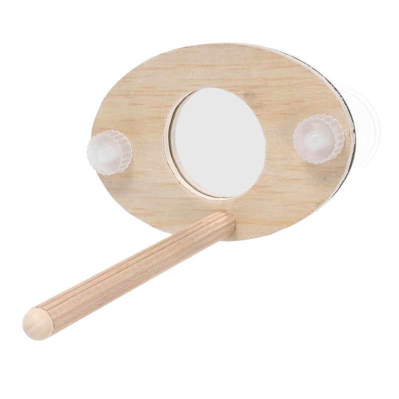 Wood Bird Perch and Mirror Stand with Suction Cup Hanging for Small Parakeets Cockatiels Cage Accessories - Image 2