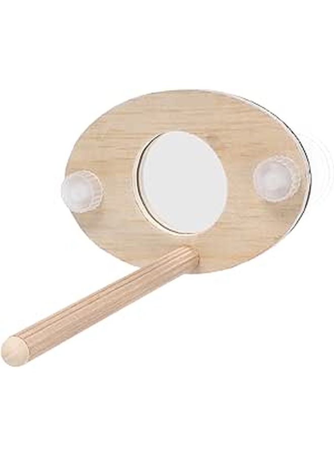 Wood Bird Perch and Mirror Stand with Suction Cup Hanging for Small Parakeets Cockatiels Cage Accessories - Image 1