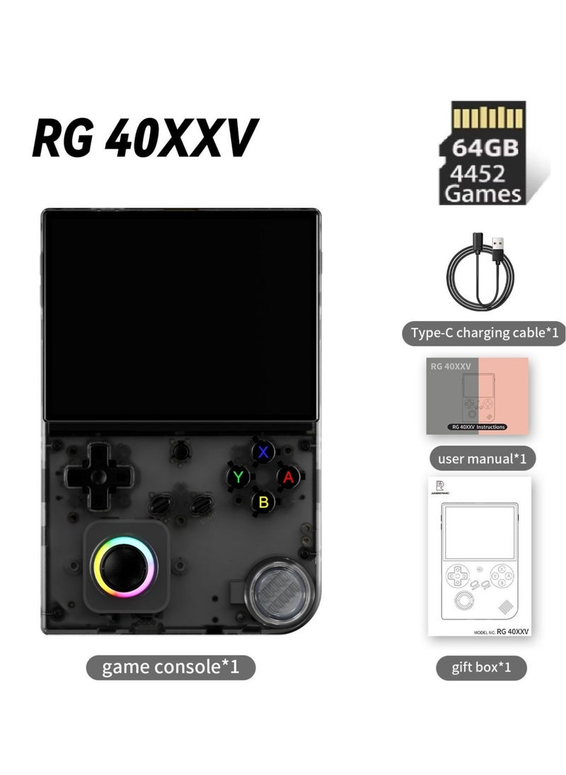 ANBERNIC  RG40XXV Handheld Game Console 4.0 Inch IPS TF Card With 10000+ Games 3200mAh 6+Hours Battery Support Wireless Network(64G Black)  - Image 1